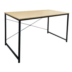Z.EΟ412,1 ΓΡΑΦΕΙΟ Η/Υ Μέταλλο Βαφή Μαύρο, Melamine Beech 120x60x74cm
