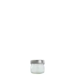 Βάζο γυάλινο 30ml, με καπάκι ασημί (τιμή για 120 τεμάχια) BTS015+LID/SI