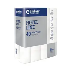 Ρολό υγείας 2φυλλο, HOTEL LINE, νέας τεχνολογίας, 44 μέτρων, 125gr 24008 - (Τιμή για 120 ρολά)