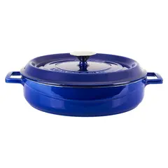 Cast iron κατσαρόλα, μπλε, φ28cm, σμάλτο 3 στρώσεων, 3 ψησίματα, 6.9kg, με καπάκι & πόμολο, LAVA LV.Y.ST.28.PR.K2.B