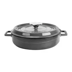Cast iron κατσαρόλα, πράσινο, φ24cm, σμάλτο 3 στρώσεων, 3 ψησίματα, 4.4kg, με καπάκι & πόμολο, LAVA LV.Y.ST.24.PR.K2.GR