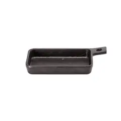 Πιάτο με χερούλι Μελαμίνης, 23.5x11.8xY3.8cm, μαύρο ματ, Morleos (τιμή για 6 τεμάχια) MORLEOS.B783