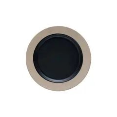 Πιάτο Ρηχό Μελαμίνης, φ24xΥ2.6cm, Μαύρο ματ με μπεζ rim, Morleos (τιμή για 6 τεμάχια) MORLEOS.E207