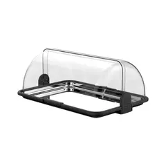 Ψυχόμενη Βιτρίνα RollTop με INOX δίσκο, 46.5x31.5x19.5cm, Μαύρο, Garibaldi KLC07-215-BK