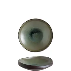 Πιάτο Βαθύ πορσελάνης 21cm, Ασύμετρο rim, Lagoon olive, BONNA (τιμή για 6 τεμάχια) LAGOL21CK