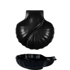 Πιάτο για χτένια, Επισμαλτωμένο Stoneware, 24x23cm, μαύρο ματ, made in France, InSitu (τιμή για 6 τεμάχια) IS.051452