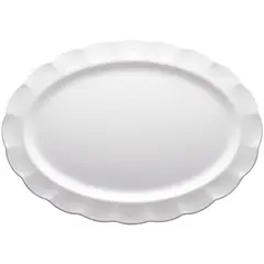 Πιατέλα Οβάλ Μελαμίνης, 55.9x40.3xY3.8cm, με σχέδιο στο Rim, λευκή, Morleos MORLEOS.B132