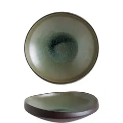 Πιάτο Βαθύ πορσελάνης 26cm, Aσύμμετρο rim, Lagoon olive, BONNA (τιμή για 6 τεμάχια) LAGOL26CK