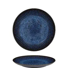 Πιάτο Stoneware ρηχό φ27cm, Σειρά Selene, μαύρο/μπλε με reactive γυάλωμα, InSitu (τιμή για 6 τεμάχια) IS.054290
