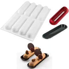 Καλούπι αντικολλητικό σιλικόνης, 30x18cm, 8 x 75ml, fingers, (13x2.7xY2.7cm), SILIKOMART SK/FINGERS-75