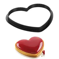 Τσέρκι, Διάτρητο, Αντικολλητικό, 20.5x19x2cm, καρδιά 20x18.5xY2.5cm, έως 180° C, SILIKOMART SK/52.407.20.0065