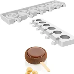 Σετ καλούπι αντικολλητικό σιλικόνης, 6 x 35ml, για ξυλάκια (φ5.4Y1.9cm) & δίσκος 12x40cm, SILIKOMART SK/GEL017M-SUN