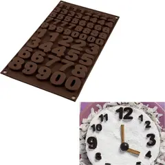 Καλούπι αντικολλητικό σιλικόνης, 30x18cm, 60 x 2ml, αριθμοί, SILIKOMART SK/SF174