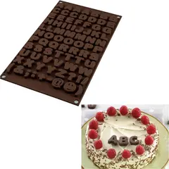 Καλούπι αντικολλητικό σιλικόνης, 30x18cm, 81 x 1.5ml, γράμματα, SILIKOMART SK/SF169