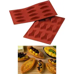 Καλούπι αντικολλητικό σιλικόνης, 30x18cm, 12 x 20ml, boat (7.2x3xY1.5cm), SILIKOMART SK/SF038