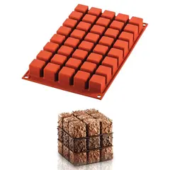 Καλούπι αντικολλητικό σιλικόνης, 30x18cm, 40 x 13.5ml, κύβος, (2.4x2.4xY2.4cm), SILIKOMART SK/SF263