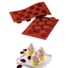 Καλούπι αντικολλητικό σιλικόνης, 30x18cm, 11 x 50ml, στρογγυλό muffin (φ5.1xY2.8cm), SILIKOMART SK/SF022