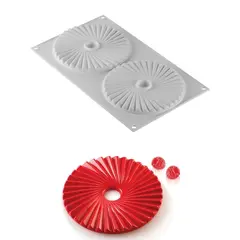 Καλούπι αντικολλητικό σιλικόνης, 30x18cm, 6 x 23ml, plisse, (φ7.5xY0.8cm), SILIKOMART SK/PLISSE-23