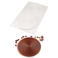 Καλούπι αντικολλητικό σιλικόνης, 30x18cm, 2 x 100ml, tourbillon, (φ14xY0.9cm), SILIKOMART SK/TOURBILLON-100