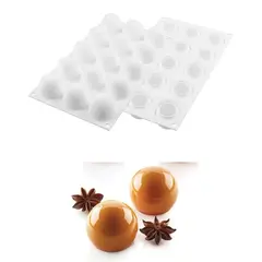 Καλούπι αντικολλητικό σιλικόνης, 30x18cm, 15 x 40ml, truffles (φ4.2xY3.6cm), SILIKOMART SK/TRUFFLES-40