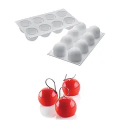 Καλούπι αντικολλητικό σιλικόνης, 30x18cm, 8 x 120ml, truffles (φ6.2xY5.2cm), SILIKOMART SK/TRUFFLES-120