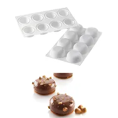 Καλούπι αντικολλητικό σιλικόνης, 30x18cm, 8 x 85ml, stone, (φ6.5xY3cm), SILIKOMART SK/STONE-85