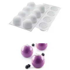 Καλούπι αντικολλητικό σιλικόνης, 30x18cm, 8 x 70ml, truffles (φ5.2xY4.5cm), SILIKOMART SK/TRUFFLES-70