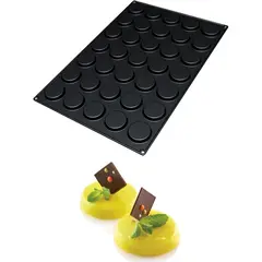 Καλούπι αντικολλητικό σιλικόνης, 60x40cm, 35 x 33ml, florentins (φ6xY1.2cm), SILIKOMART SK/SQ044