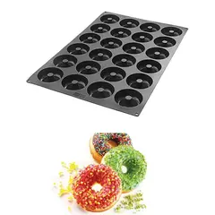 Καλούπι αντικολλητικό σιλικόνης, 60x40cm, 24 x 133ml, donuts(φ8.5xY2.9cm), SILIKOMART SK/SQ059