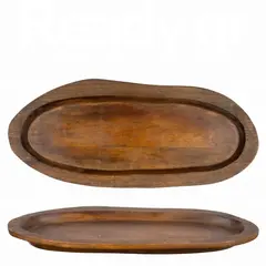 Ξύλινος δίσκος (ακανόνιστο σχήμα), 42.5x18.75x3.75cm, Mango σε φυσική απόχρωση (τιμή για 2 τεμάχια)  WD-5456-M