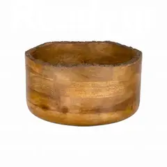 Ξύλινο ασύμμετρο μπωλ, φ30xΥ16cm, Mango σε φυσική απόχρωση με σχέδιο καμμένου μαύρου WD-5477-M