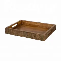 Ξύλινος δίσκος με φλοιό, 36x25xΥ5cm, Mango σε φυσική απόχρωση. WD-3043-L