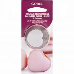 Μύτη ζαχ/κής INOX, Geometrical fluted Heart, άνω διάμετρος φ24mm, Gobel, made in France LT.GLF06-C