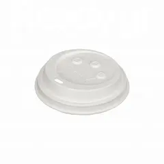 Καπάκι Πιπίλα Fiber-Wood (χωρίς τέλος), με 3 κουμπιά ενδείξεων, για Χάρτινα Ποτήρια 12-16oz, Λευκή (τιμή για 200 τεμάχια) FIBER-90-3BTN/WH