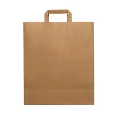 Χάρτινη Τσάντα Take-Away, με χεράκι και πάτο, χρώμα KRAFT, 32x21x33cm (τιμή για 250 τεμάχια) Q322133