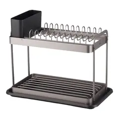 ΠΙΑΤΟΘΗΚΗ ΔΙΩΡΟΦΗ ΑΛΟΥΜΙΝΙΟΥ ΓΚΡΙ METALLIC ΜΕ ΜΑΥΡΟ ΔΙΣΚΟ 42x24x34εκ. ANKOR 840236