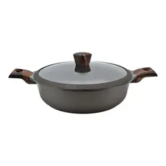 ΚΑΤΣΑΡΟΛΑ ΡΗΧΗ ΑΛΟΥΜΙΝΙΟΥ ΜΕ ΕΠΙΣΤΡΩΣΗ ΑΠΟ ΠΕΤΡΑ 28x8εκ. ΚΑΙ ΓΥΑΛΙΝΟ ΚΑΠΑΚΙ ΜΕ ΣΙΛΙΚΟΝΗ ANKOR 545-28