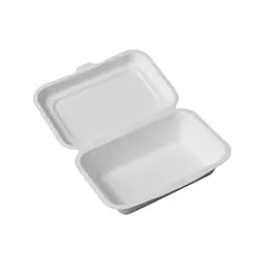 Σκεύος Clamshell, από ζαχαροκάλαμο, 1 θέσης, 600ml (τιμή για 100 τεμάχια) FIBER-CS-600ML