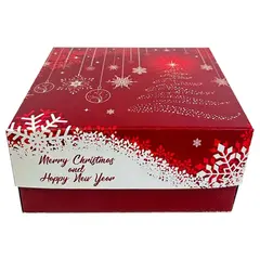 Κουτί ζαχαροπλαστικής ΧΡΙΣΤΟΥΓΕΝΝΙΑΤΙΚΟ μεταλιζέ No 28, 28x28x10cm, τιμή ανά κιλό (τιμή για 10 κιλά) BX-CHRISTMAS-28