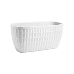 Γλάστρα πλαστική Rotational, σειρά Tyle, 70lt, 80x40xΥ37cm, άσπρη, VECA made in Italy CA370-0800M1+000NA