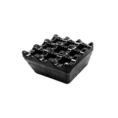 Σταχτοδοχείο αντιανεμικό μελαμίνης, τετράγωνο, μαύρο, 10x10cm (τιμή για 6 τεμάχια) (NV)12-395