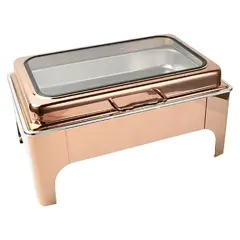 Μπαιν Μαρί GN1/1, INOX χρώμα χάλκινο, Υδραυλικό, με γυάλινο καπάκι NV-07-076