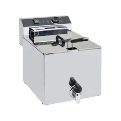 Φριτέζα Μονή με βρύση, 10lt Λάδι, 4.5KW/230V, 32.5x50xΥ37cm, XDOME XDFJ10LGM