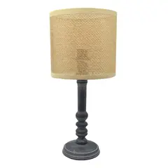 ΠΟΡΤΑΤΙΦ ΞΥΛΙΝΟ ΣΕ ΓΚΡΙ ΑΝΤΙΚΕ ΧΡΩΜΑ ΜΕ ΜΠΕΖ ΡΑΤΑΝ ΚΑΠΕΛΟ 17x17x36εκ. Ε14/ΜΑΧ 40W ANKOR 833528