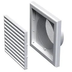 Καπάκι εξαερισμού πλαστικό με σήτα Λευκό VENTS Β186 x D125 x L15 x L1 45 x H142mm (τιμή για 4 τεμάχια) 590907.0024