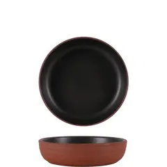 Μπωλ πορσελάνης step, φ23xΥ5cm, Σειρά Kernel, μαύρο, Prego (τιμή για 6 τεμάχια) P-KR-1-BL-23