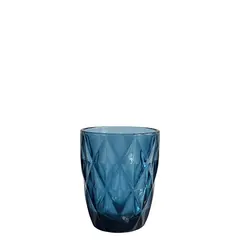Γυάλινο ποτήρι Χαμηλό, 27c, φ8.1x10cm, l ΡΟΜΒΟΣ μπλε (τιμή για 12 τεμάχια) ROMBOS-BL/DOF27CL