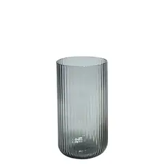 Γυάλινο Ποτήρι Ψηλό 45cl, με ανάγλυφες γραμμές, φ7.5x14.2cm, Γκρι (τιμή για 6 τεμάχια) Q136257/GREY