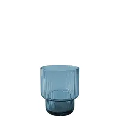 Γυάλινο Ποτήρι Χαμηλό 30cl με ανάγλυφες γραμμές, φ8.1x9.6cm, μπλε (τιμή για 6 τεμάχια) Q136050/BLUE