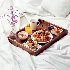 Ξύλινος Δίσκος σερβιρίσματος υψηλής ποιότητας, από ξύλο ακακίας, 52x38xΥ5cm, Leone S5058